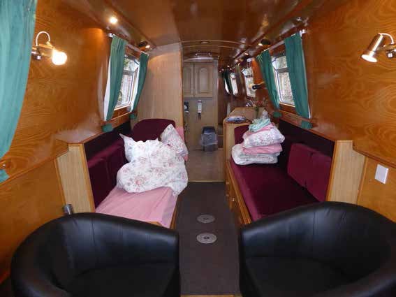 Interior of Silver Ghost Canal Boat Time Travel